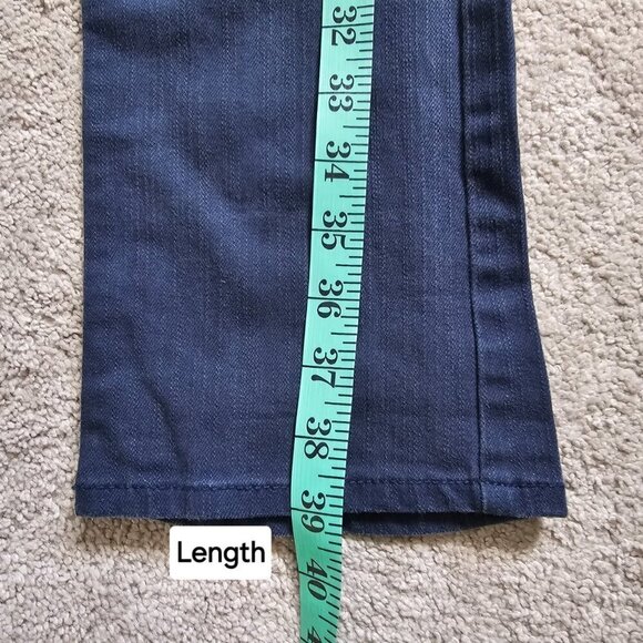 H&M Women's Straight Leg Blue Denim Button Pants, Size 31 - Picture 8 of 11